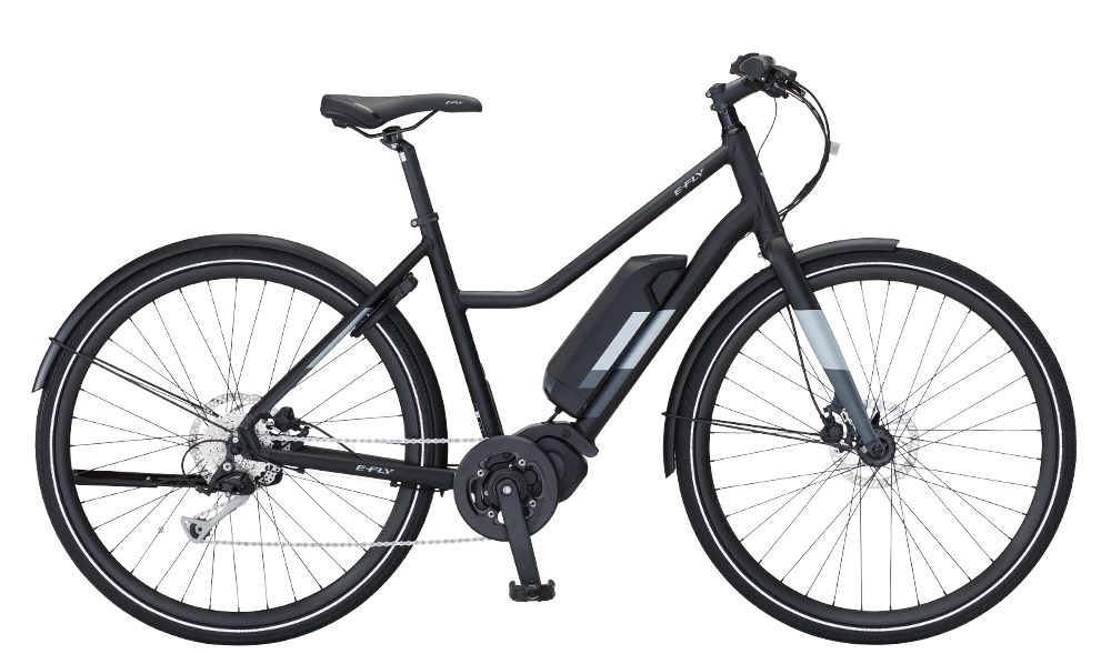 E-Fly PACE El Damecykel Med Centermotor - 9 Gear - Mat Sort