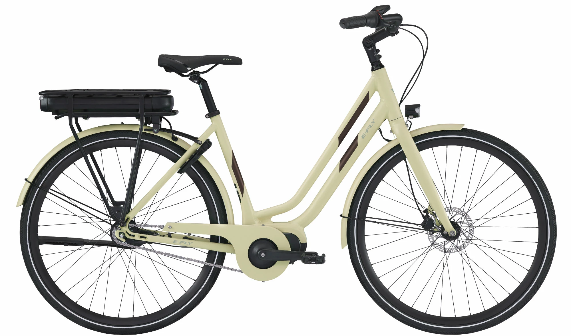 E-Fly Via Med Centermotor - 7 Gear - Creamfarvet