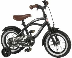 Volare Black Cruiser 12" Drengecykel Med Støttehjul